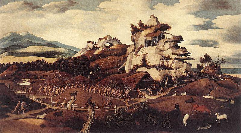 Jan Mostaert Landscape with an Episode from the Conquest of America or Discovery of America China oil painting art